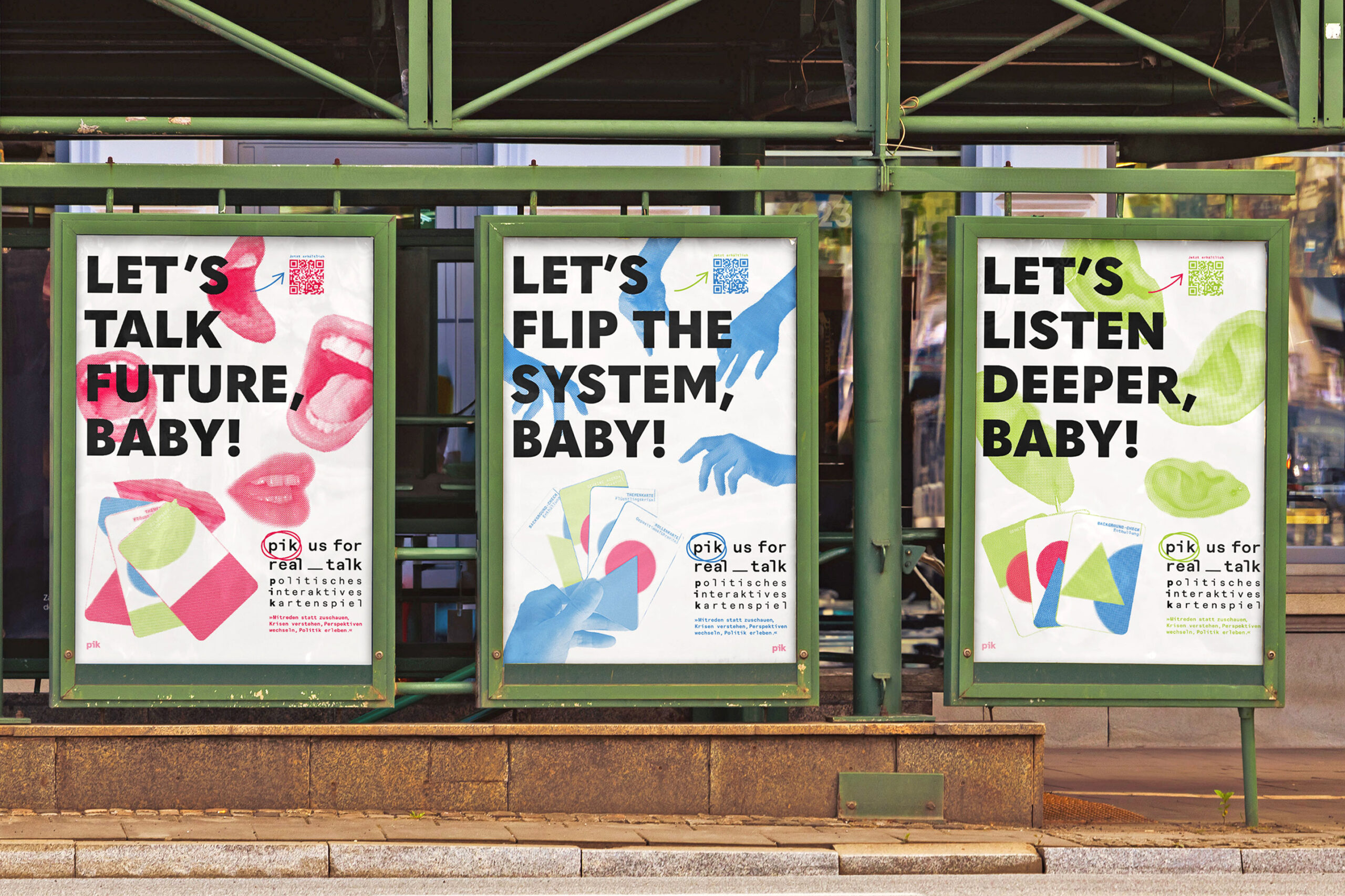 BNE-Award 2025 Designschule Berlin Mockup Plakatierung für Politisches Kartenspiel